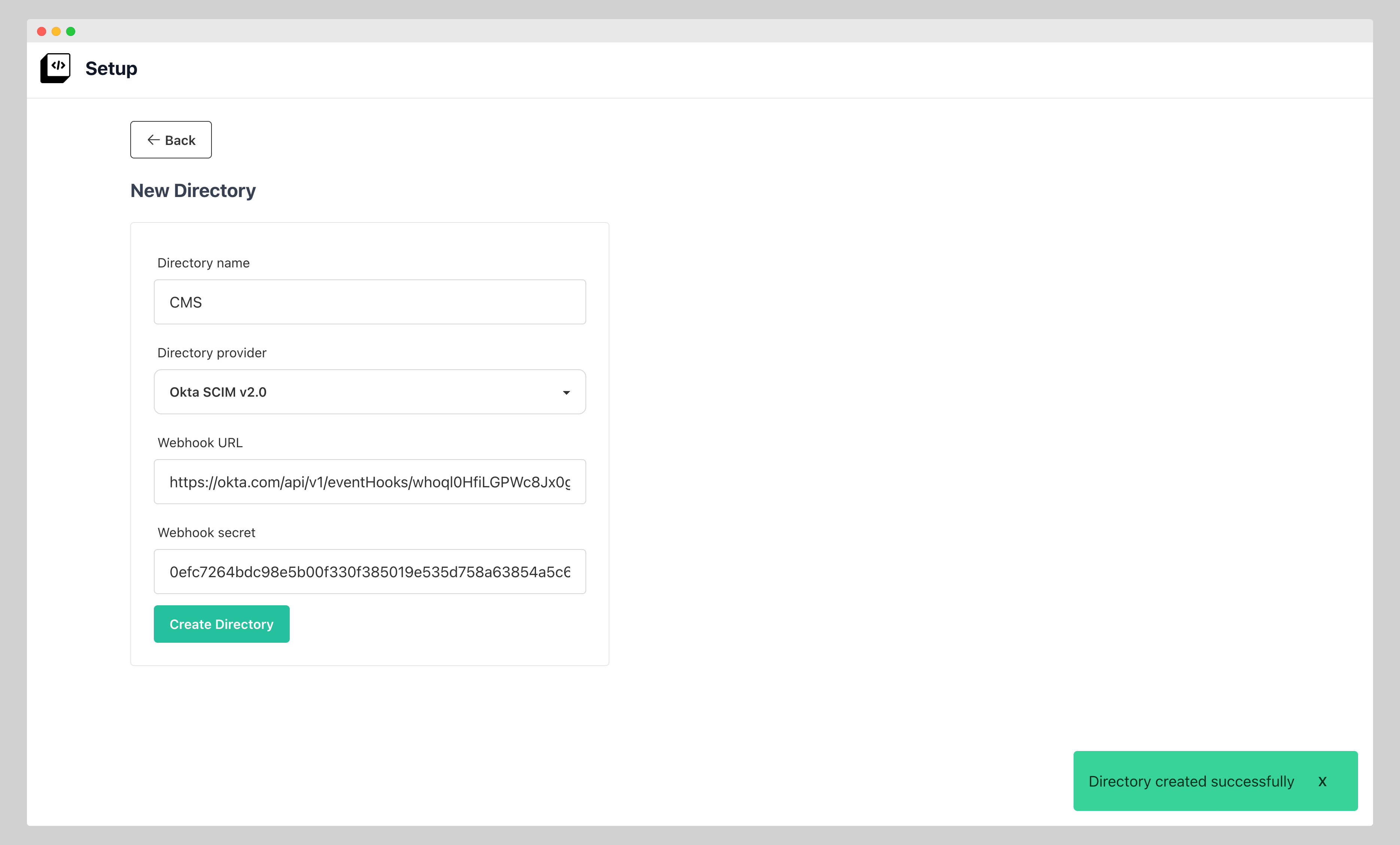 dsync setup link created